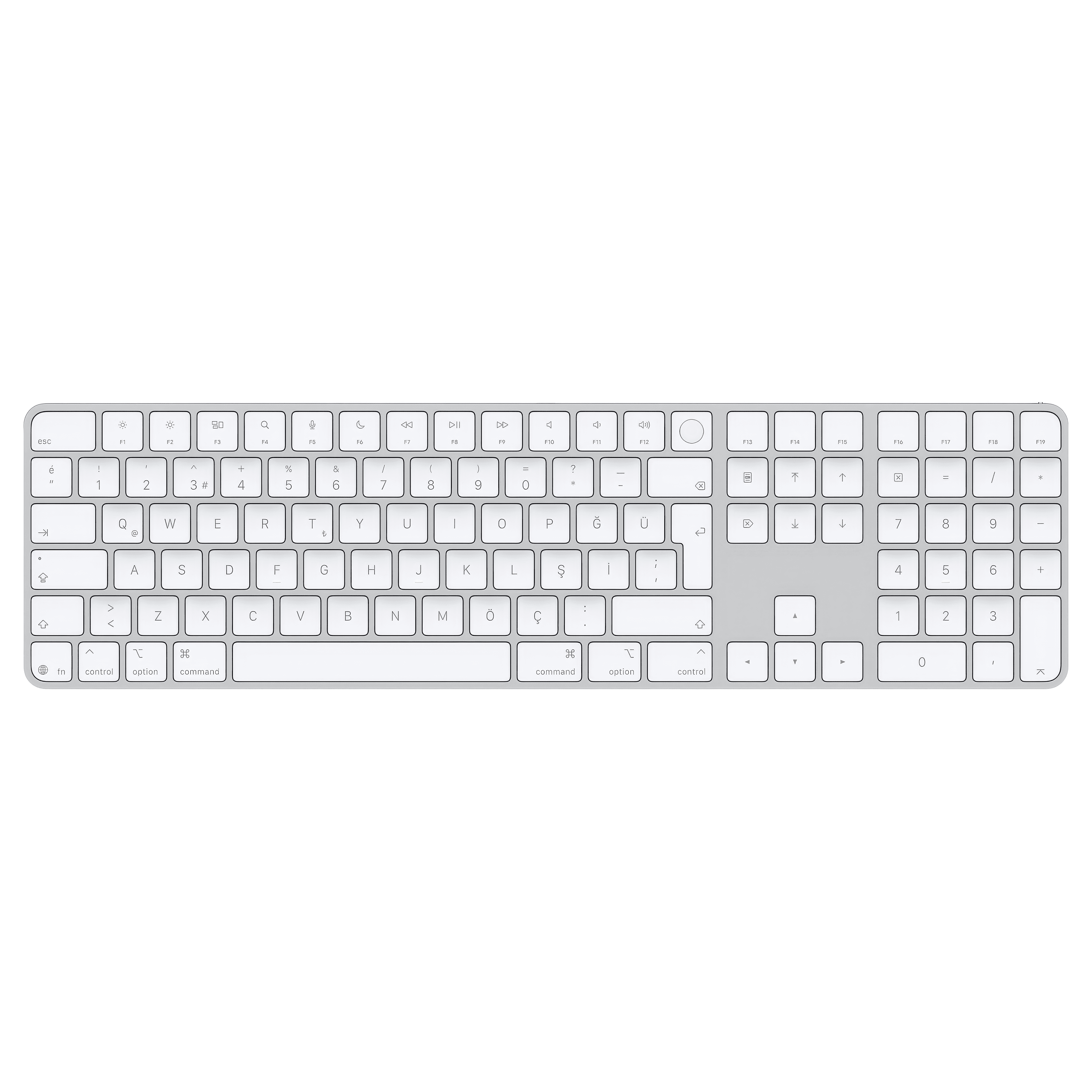 Apple Magic Keyboard Touch ID ve Sayısal Tuş Takımlı - Beyaz