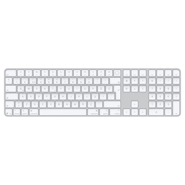 Apple Magic Keyboard Touch ID ve Sayısal Tuş Takımlı - Beyaz