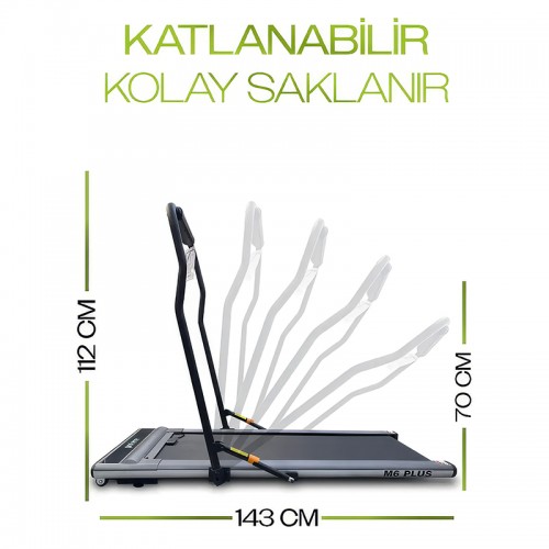 Proforce M6 Plus 15 Programlı ve LED Ekranlı Katlanabilir Koşu Bandı