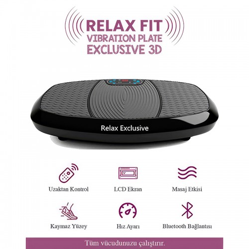 Relax Exclusive 3D Vibration Plate Hoparlörlü Titreşimli Spor Fitness Egzersiz Aleti Cihazı